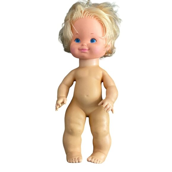 VTG Mattel Baby Tenderlove Baby Doll Soft Rubber Blonde Blue Eye 1975-1978 - Picture 1 of 13